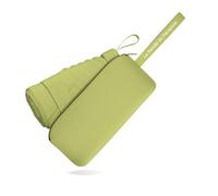 Le Monde du Parapluie Ombrello pieghevole da donna, con 6 persiane, leggero e compatto, 16 cm, formato da viaggio, tasca, antivento, con custodia in pelle, colore: verde limone