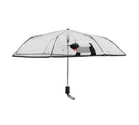 Le Monde du Parapluie Ombrello Trasparente Manuale | Apertura automatica, 8 stecche in fibra di vetro, ampia copertura 98 cm, design cane, ideale per uso quotidiano