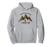 Le Montagne Chiamano Che Devo Andare - Adventurer's Creed Felpa con Cappuccio, Unisex per Adulti, Grigio Melange, L