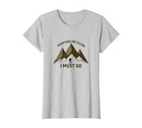 Le Montagne Chiamano Che Devo Andare - Adventurer's Creed Maglietta, Donna, Argento, S