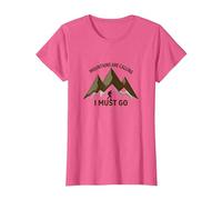 Le Montagne Chiamano Che Devo Andare - Adventurer's Creed Maglietta, Donna, Rosa mélange, XS
