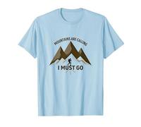 Le Montagne Chiamano Che Devo Andare - Adventurer's Creed Maglietta, Uomo, Celeste, XXL