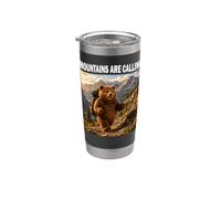Le montagne chiamano Orso escursionista divertente Avventura Bicchiere termico in acciaio inox doppia parete