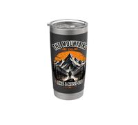 Le montagne chiamano, vintage, escursionisti, natura Bicchiere termico in acciaio inox doppia parete