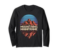 Le Montagne Sono Il Mio mainframe retrò Anni '80 Synthwave Hiker Maglia a Manica