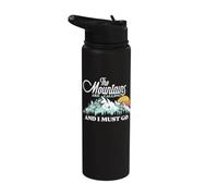 Le montagne stanno chiamando e devo andare retrò vintage Stainless Steel Insulated Water Bottle