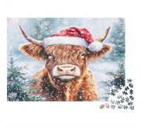 Le mucche di Natale Puzzles 1000 Pezzi In Stampa Ad Alta Definizione, Un Premium Jigsaw Puzzle Per Enigma Di Allenamento Alla Concentrazione, Ideale Per Tempo Libero, Regalo D'Anniversa