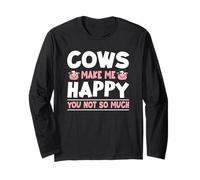 Le Mucche Mi Rendono Felice Non così Tanto Mucca Divertente Maglia a Manica