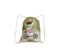LE NASUTE - Sacca Zaino Sportiva, Sacca a Spalla con Robusto Cordoncino, Cotone 100% Ecosostenibile, 30 x 36 cm|Capacità 5 lt, Chiusura in Coulisse. Tema: Pedala
