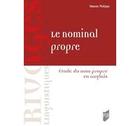 Le nominal propre: Étude du nom propre en anglais