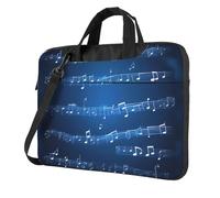 Le note musicali blu stampano le borse convenienti del computer portatile elegante e protettivo di stile unico della borsa, Nero , 13 inch