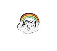 Le nuvole tuonavano, pioveva, la pioggia passò, il cielo era chiaro, l'arcobaleno si alzò e la spilla era ubriaca, Metallo Zinco Acrilico