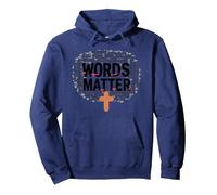 Le Parole contano Anti bullismo Empatia Amore Rispetto Gentilezza Felpa con Cappuccio, Unisex per Adulti, Navy, M