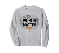 Le Parole contano Anti bullismo Empatia Amore Rispetto Gentilezza Felpa, Unisex per Adulti, Grigio Melange, XL