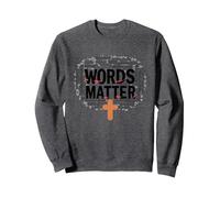Le Parole contano Anti bullismo Empatia Amore Rispetto Gentilezza Felpa, Unisex per Adulti, Grigio Scuro, XL