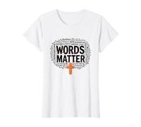 Le Parole contano Anti bullismo Empatia Amore Rispetto Gentilezza Maglietta, Donna, Bianco, 3XL