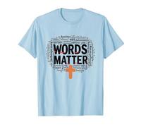 Le Parole contano Anti bullismo Empatia Amore Rispetto Gentilezza Maglietta, Uomo, Celeste, 3XL
