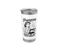 Le password mi fanno dire cattive parole umoristiche divertenti Bicchiere termico in acciaio inox doppia parete