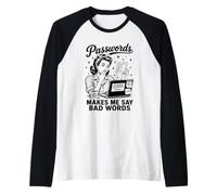 Le Password Mi Fanno Dire Cattive Parole Umoristiche Divertenti Maglia con Maniche Raglan