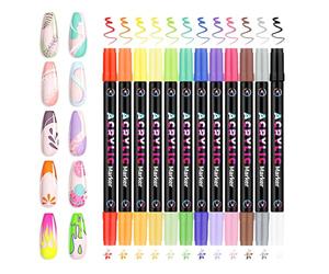 Le penne per smalto per unghie ad asciugatura rapida, 12 pezzi, decorazioni per manicure a lunga tenuta, asciugatura rapida, punteggiate | Penne per pittura per manicure, per salone di bellezza e