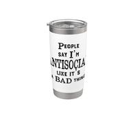 Le persone divertenti dicono che sono antisociale come se fosse una brutta cosa Bicchiere termico in acciaio inox doppia parete
