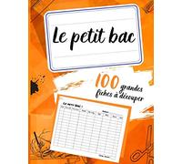 Le petit Bac: 100 grandes fiches à découper | 22x28cm | Papier mat | Ville ou pays, prénom, objet, aliment, métier, animaux...