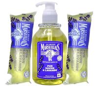 Le Petit Marseillais 1 Pump Bottiglia + 2 Ricariche Packs Sapone Liquido Lavanda - Savon liquide à L 'huile Essentielle de Lavande - Fabrication à L 'ancienne