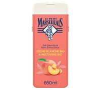 Le Petit Marseillais Gel doccia e bagno extra morbido, pesca bianca biologica e nettarina biologica, 650 ml