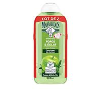 Le Petit Marseillais Kracht & Shine Shampoo Apple & Olivier Bio (2 flaconi da 300 ml) - Shampoo senza silicone per capelli normali - 98% di origine naturale per una lucentezza ottimale