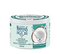 Le Petit Marseillais Maschera 4 in 1 Idratazione Leggerezza Acqua di Coco Bio (Pot da 370 Ml) - Maschera per capelli disidratati - Cura dei capelli senza silicone 96% di origine naturale