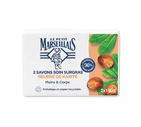 Le Petit Marseillais | Sapone Cura Surgras Burro di Karité (2 saponette da 100 g) - Sapone mani e corpo con 98% di ingredienti di origine naturale - Confezione in carta riciclabile