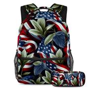 Le piante con bandiera americana si preparano al successo con il nostro set di 2 zaini per bambini, perfetto per ragazzi, ragazze, adolescenti, dotato di uno zaino di grande capacità e un astuccio,