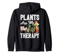 Le Piante degli Amanti delle Piante Sono la mia Terapia con Fiori succulenti Felpa con Cappuccio