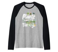 Le Piante Sono la mia Terapia Divertente Amante delle Piante da Giardinaggio Maglia con Maniche Raglan