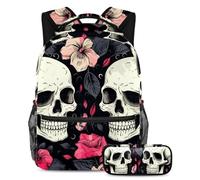 Le piante tropicali tornano a scuola con il nostro set zaino e astuccio per ragazzi, ragazze e adolescenti, Multicolore#03, B：29.4x20x40cm P：19x7.5x3.8cm, Zaini Daypack