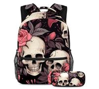 Le piante tropicali tornano a scuola con il nostro set zaino e astuccio per ragazzi, ragazze e adolescenti, Multicolore#07, B:29.4x20x40cm P:19x7.5x3.8cm, Zaini Daypack