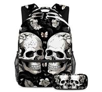 Le piante tropicali tornano a scuola con il nostro set zaino e astuccio per ragazzi, ragazze e adolescenti, Multicolore#06, B：29.4x20x40cm P：19x7.5x3.8cm, Zaini Daypack