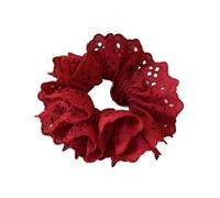 le piccole pinzette, Elastici in pizzo in tessuto Supporti for coda di cavallo 2 pezzi Multicolor for donna(Red)