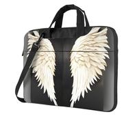 Le piume d'angelo stampano le borse convenienti del computer portatile elegante e protettivo di stile unico della borsa, Nero , 15.6 inch
