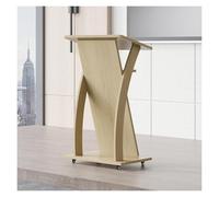 le - Podio in legno per presentazioni, con ripiano Sto, portatile, pulpito su ruote, facile da montare, per chiese ed eventi (venature del legno h)
