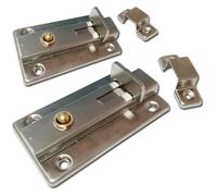 le porte, Stainless Steel Automatic Spring Door Bolt Latch, Silver, 3-4 Inches, Wood and Bath Doors(3in)