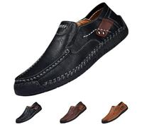 Le Prime Scarpe da Uomo, Mocassini Casual in Pelle da Uomo, Scarpe Casual Slip-on (Black,43)