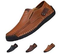 Le Prime Scarpe da Uomo, Mocassini Casual in Pelle da Uomo, Scarpe Casual Slip-on (Brown,47)