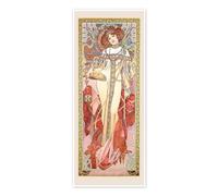 Le quattro stagioni - Autunno Poster di Alfons Mucha 30 x 70 cm Arancione Quadri Decorazione per pareti