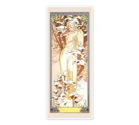 Le quattro stagioni - Inverno Poster di Alfons Mucha 30 x 70 cm Beige Quadri Decorazione per pareti