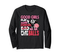 Le Ragazze Cattive Giocano con Le Palle Divertente Biliardo Giocatore di Biliardo Donne Maglia a Manica