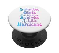 Le ragazze di settembre sono sole mescolato con un piccolo uragano PopSockets PopGrip Adesivo