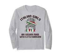 Le Ragazze Italiane Sono Sole Miste con Hurricane Italy Meme Maglia a Manica