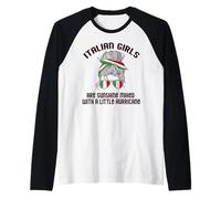 Le Ragazze Italiane Sono Sole Miste con Hurricane Italy Meme Maglia con Maniche Raglan