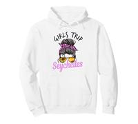 Le Ragazze viaggiano alle Seychelles Messy Bun Vacation Crew Felpa con Cappuccio